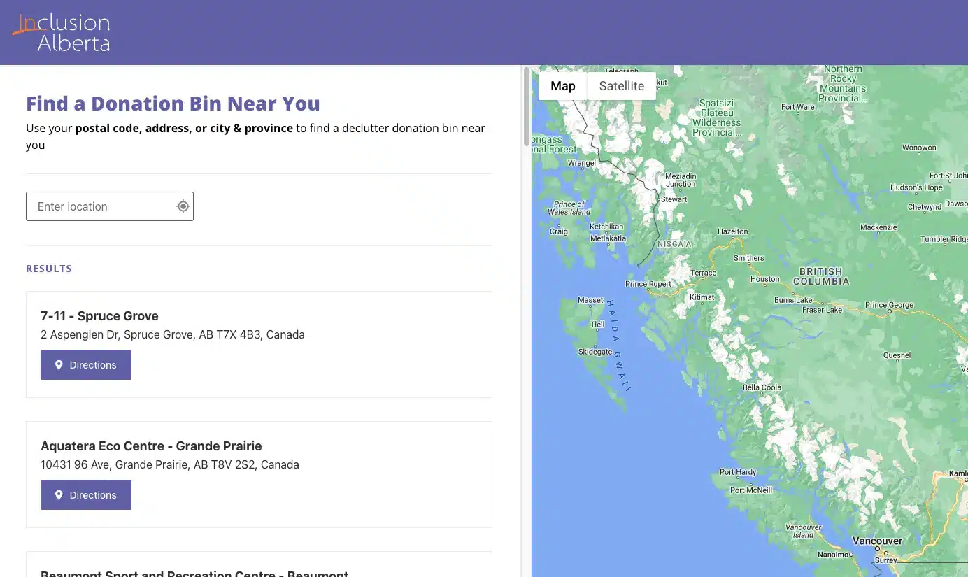 InclusionAlberta website homepage screenshot