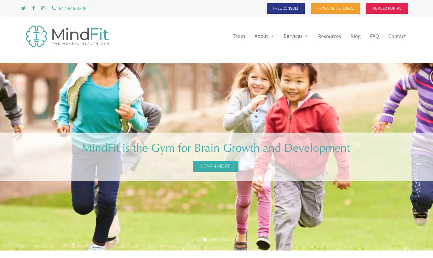 Mindfit Health website homepage screenshot