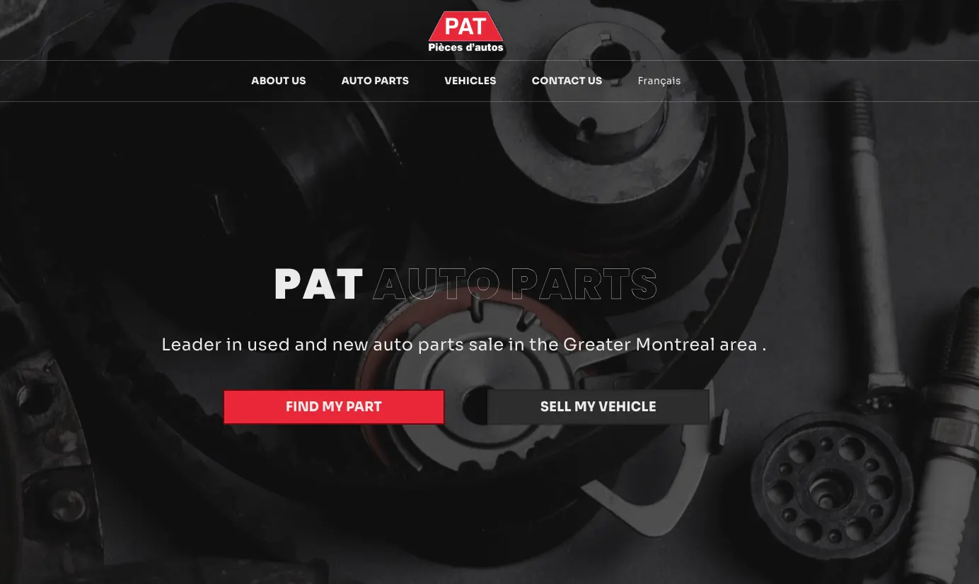 PATAuto website homepage screenshot