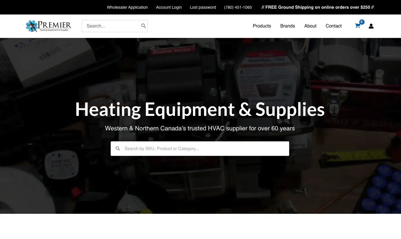 Premier Industrial website homepage screenshot